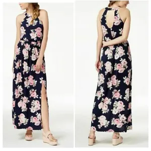 Womens Trixxi Stunning Floral High Neck Maxi Dress - Sz L thumbnail 2