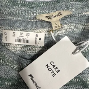 Madewell Crewneck Long-Sleeve Knit Sweater Tee Blue Horizon Stripe Size L Beachy thumbnail 4