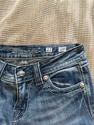 Miss me Jeans 27 skinny light wash angel wings thumbnail 3