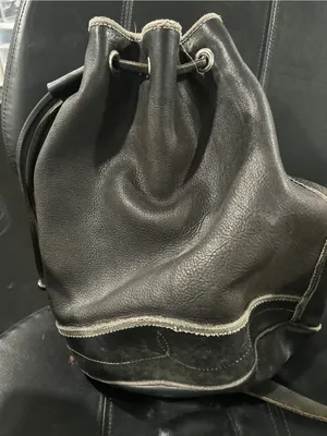 Vintage Rugby Black Leather Drawstring Bucket Bag North America thumbnail 8