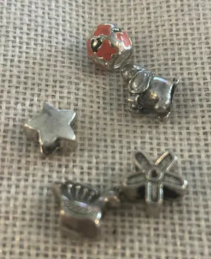 A474 charm bracket silver plated 5 pcs thumbnail 1