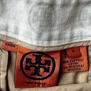 Tory Burch khaki beige pants straight leg mid rise casual work SZ 6 #2419 thumbnail 11