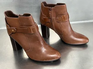 Tory Burch Almond Brown Colton 85mm Galleon Leather Bootie - Size 8 - NWT. thumbnail 1