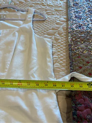 New Day Button-Front Square-Neck White Linen Blend Dress women’s XL thumbnail 11