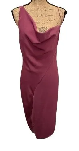 Keepsake The Label Mulberry Be Mini Midi Dress Drape Neck Mauve Size Large‎ thumbnail 1