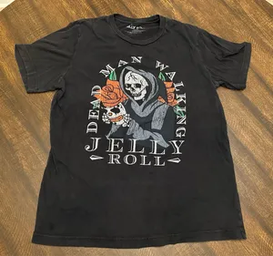 Jelly Roll Shirt Men's Black Dead Man Walking Concert Tour Size Large thumbnail 1