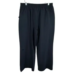 Fabletics Black‎ Elastic Waist Straight Leg Pull On Windbreaker Athletic Pants L thumbnail 2