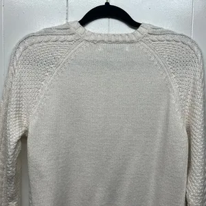 Abercrombie & Fitch Cable Knit Crew Neck Women's Fisherman Sweater Size Small thumbnail 10