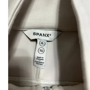 Spanx Quarter Zip Pullover Sweatshirt Women's Size XL Off White thumbnail 3