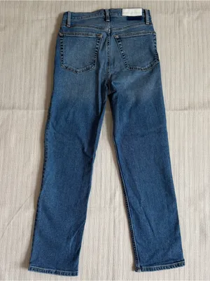 Re/Done Comfort Stretch High-Rise 70s Stove Pipe in Western Blue Size 26 thumbnail 9