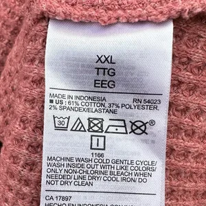 Old Navy Cozy Shrunk Waffle Knit Henley Sweater in Pink Bamboo Sz XXL thumbnail 7