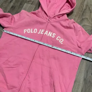 Vintage Polo Jeans Co Ralph Lauren Pink Zip Up Spellout Hoodie Size S thumbnail 4