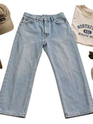 Levis Premium 501 Big E Cropped Jeans Womens 30 Light Wash Straight Leg Denim thumbnail 1