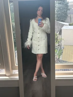 Line and Dot Revolve Mini Dress White thumbnail 2