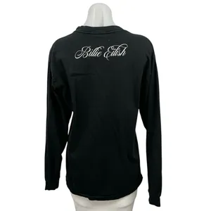 Billie Eilish Happier Than Ever Black Tour Concert Music Crewneck Sweatshirt S thumbnail 3