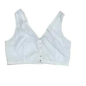 Madewell Gwen Crop Vest Top Womens Size 10 White Button Front V-Neck thumbnail 5