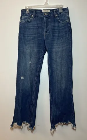 We The Free People Maggie Mid-Rise Straight Leg Crop Jean Sequoia Blue 26‎ thumbnail 1