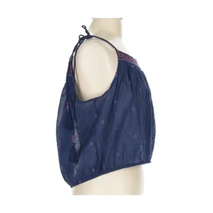 Free People Eternal Love Blue Boho Embroidered Cropped Tank Top Adjustable thumbnail 4