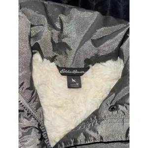 Eddie Bauer Women's Quilted Sherpa Lined Down Filled Vest Gray‎ Size M thumbnail 6