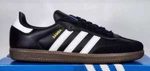 Women's size 6/Men's size 5 (UK 4.5) Adidas Samba Black white gum thumbnail 2