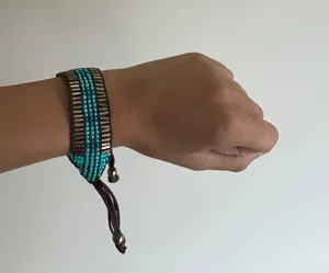 Teal Beaded Bracelet Blue thumbnail 1
