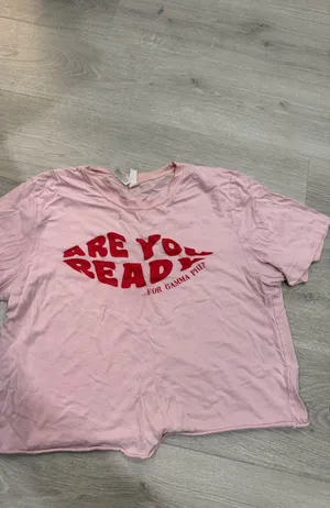 Pink “ Are you Ready?” Gamma Phi Beta cropped shirt Size M thumbnail 1