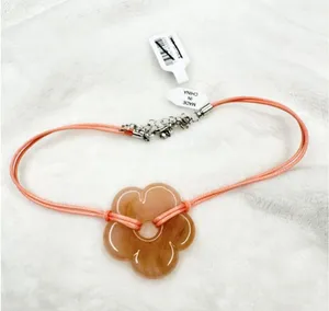 NEW Free People Baby Flower Cord Choker Pink Necklace Stone Bohemian Retro 70s thumbnail 1