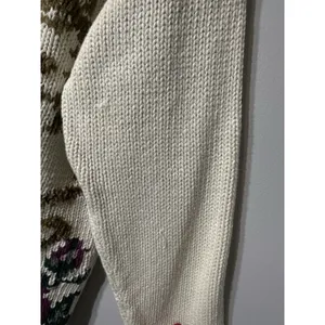 Vintage Floral Sweater Womens Medium Roses Vneck Cottage Core Teacher Heavy Knit thumbnail 4