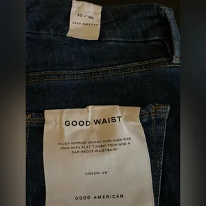 NWT Good American Good Waist Step Hem Skinny Jeans Dark Blue Denim Size 10 thumbnail 8