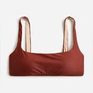 NWT J.Crew Square-Neck Bikini Top – Sienna Brown – Size Medium (Sold Out!) thumbnail 2