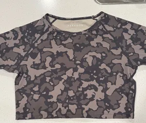 PARAGON Women's Camouflage Crop Top - Black and Gray thumbnail 1