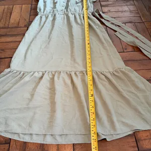 Lucky Brand Sage Green Flutter Sleeve Midi Dress Tiered Ruffle Hem‎ Womens Small thumbnail 6