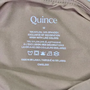 Quince Second Skin Square Neck Long Sleeve‎ Bodysuit Tan Medium CMSL001 NWT thumbnail 4