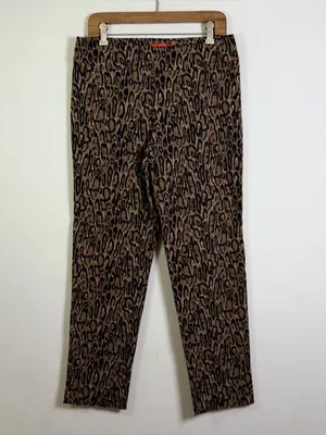 Krazy Larry Women’s Leopard Print Pull-On Ankle Pant Sz 12 Stretch Office Casual thumbnail 2