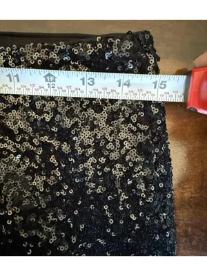 Black Sequin High Waist Pants With Zipper Ankle thumbnail 7