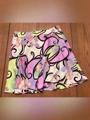 Free People Phoebe Satin Mini Skirt Sz 2 Sugar & Spice Retro Floral Psychedelic thumbnail 7