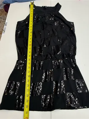 White House Black Market Sequin Check Halter Tunic Dress size S thumbnail 6