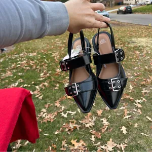 Size 6 Peyton Double Buckle black‎ Slingback Flats by wild fable thumbnail 8