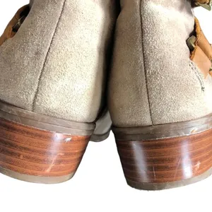 Lauren Ralph Lauren Mehira Leather Suede Booties Sz. 7.5 Tan Brown Equestrian thumbnail 4