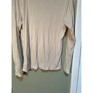 A New Day Women's Size Small Long Sleeve Ribbed T-Shirt Crewneck Beige Stretch thumbnail 10