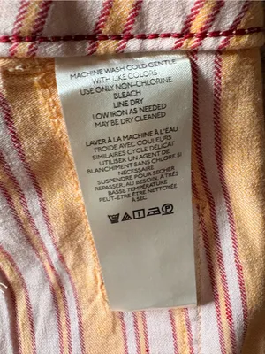 Anthropologie Colette Linen Pants Crop Wide Leg Orange Stripes Maeve Size 27 thumbnail 5