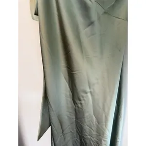 AFTER SIX 6900 Effortless Glam Bow Charmeuse One Shoulder Bow Maxi Sage Green L thumbnail 7