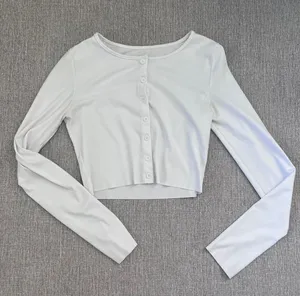 Hazel Boutique White Longsleeve Crop Top thumbnail 1