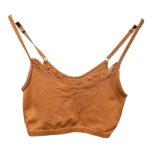 Aerie Ribbed Lace Trim‎ Bralette Tank Top Brown Women's Size Small thumbnail 3