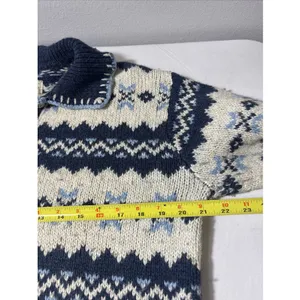 St. Johns Bay Fair Isle Nordic Women Sz Large Wool Blend Sweater Cottagecore Ski thumbnail 8