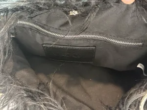 Widow Dolls Kill Black Shaggy Faux Fur Chain Shoulder Crossbody Bag Goth Y2K Emo thumbnail 6