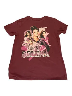 Selena Gomez Selena Quintanilla Graphic Concert Tribute Tee - Maroon/Pink - Size M thumbnail 2
