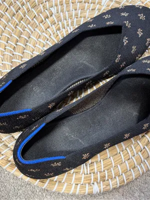 Rothy’s Women’s The Flat Shoes Comfort Knit in Black/metallic Daisy Sparkle 10.5 thumbnail 12