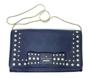 Kate Spade New York Eva Davies Mews Bow Offshore Navy Blue Clutch Purse thumbnail 1