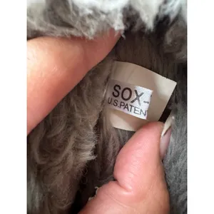 Sox-Tab Women's Gray Fluffy Faux Shearling Genuine Suede Slippers Clogs 9 thumbnail 4